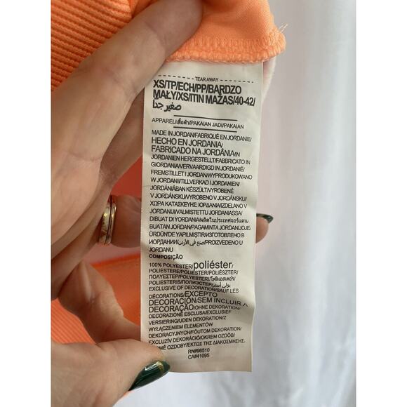 Under Armour Women's Cold Gear Mock Neck Loose Orange Peach Hoodie Size XS - Picture 5 of 7